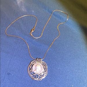 Sterling silver Israel coin necklace